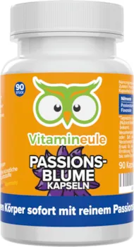 Vitamineule Passionsblume Kapseln hochdosiert 400 mg Extrakt 10:1 Qualität aus Deutschland ohne Zusätze - vegan - laborgeprüft - für Schlaf, Nerven Beruhigung zehnfach konzentriert