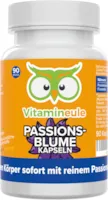 Produktbild von Bewertung Vitamineule Passionsblume Kapseln hochdosiert 400 mg Extrakt 10:1 Qualität aus Deutschland ohne Zusätze vegan laborgeprüft für Schlaf Nerven Beruhigung zehnfach konzentriert