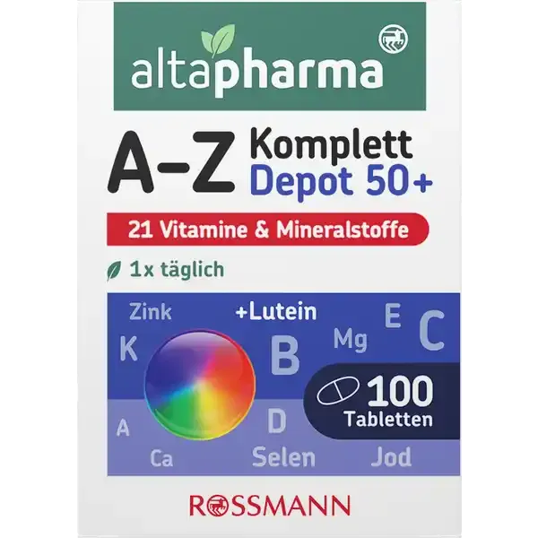 Produktbild von Bewertung ROSSMANN Altapharma A-Z Depot ab 50 Multivitamin und Mineralstoff Depot
