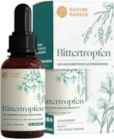 Produktbild von Bewertung Nature Basics Bittertropfen 1000 Tropfen 20 Tropfen pro Tagesdosis hochwertige Naturkräuter ohne Alkohol nach Hildegard von Bingen Vegan Zertifiziert & Nachhaltig im Glas