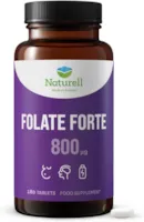 Naturell - Folsäure 800 µg Tabletten Folat Forte aktive Form - Naturell - 180 Tabletten für 6 Monate - hergestellt in Schweden
