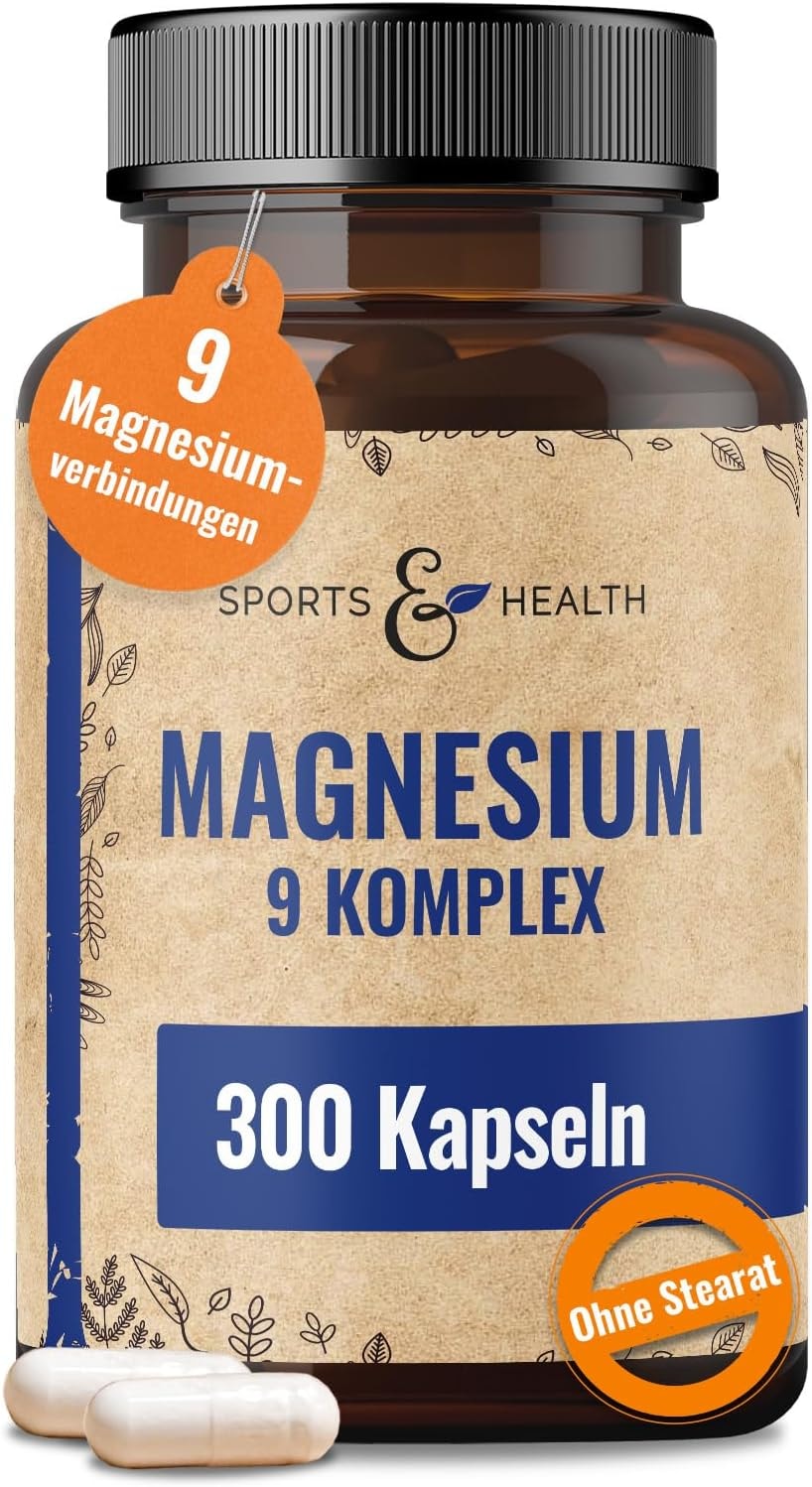 Produktbild von Bewertung CDF Sports & Health Solutions Magnesium Komplex Hochdosiert 400mg - 300 Kapseln - 9 Magnesium- Verbindungen – Magnesiumkomplex Magnesium Hochdosiert Kapseln Complex mit Vitamin B – Magnesiumoxid, Magnesiumbisglycinat