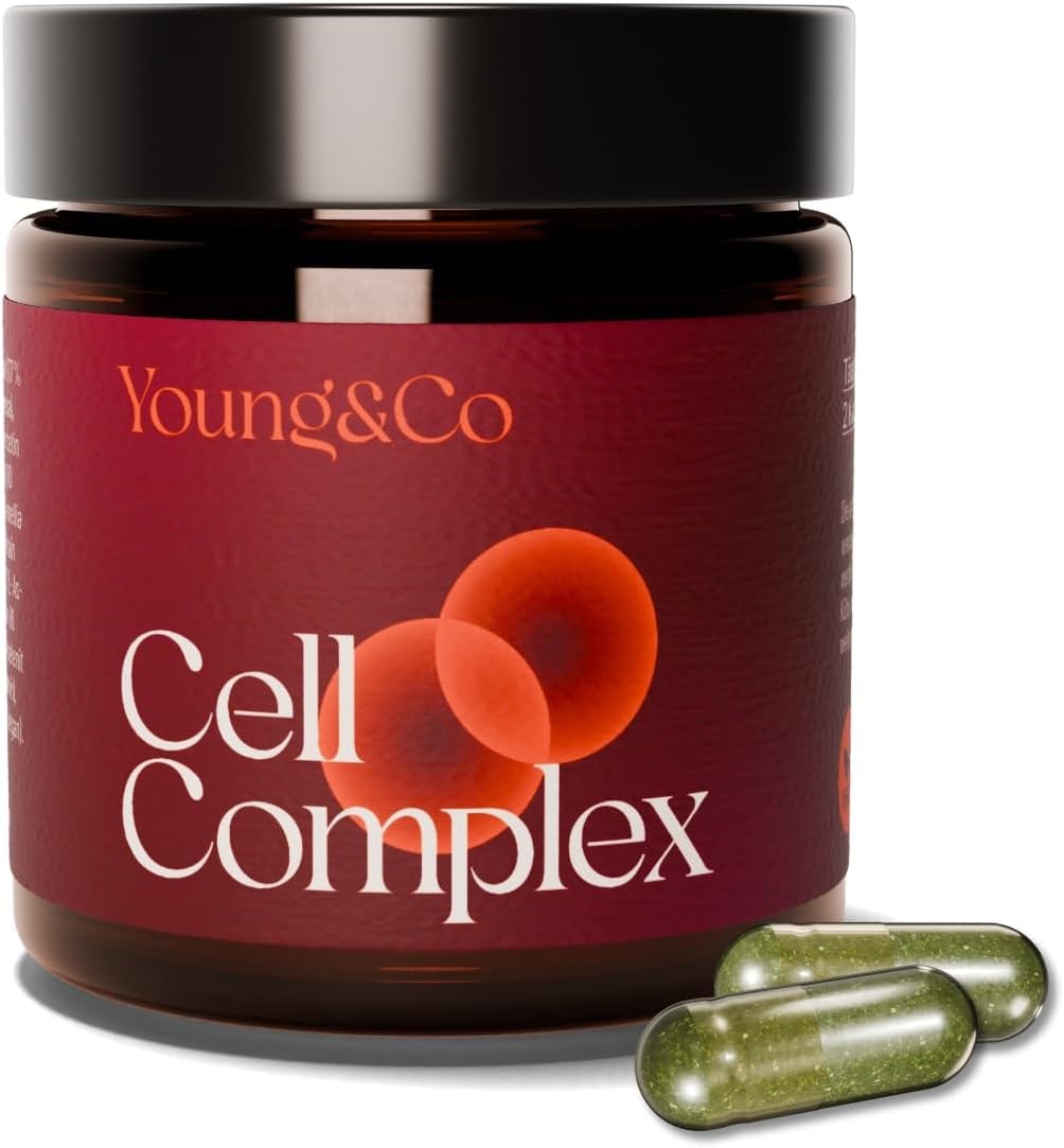 Produktbild von Bewertung Young&Co CellComplex Longevity Supplement Hochdosierte Anti-Aging Nahrungsergänzung Taurin, PQQ, Q10, Quercetin, Nam, Selen, Resveratrol