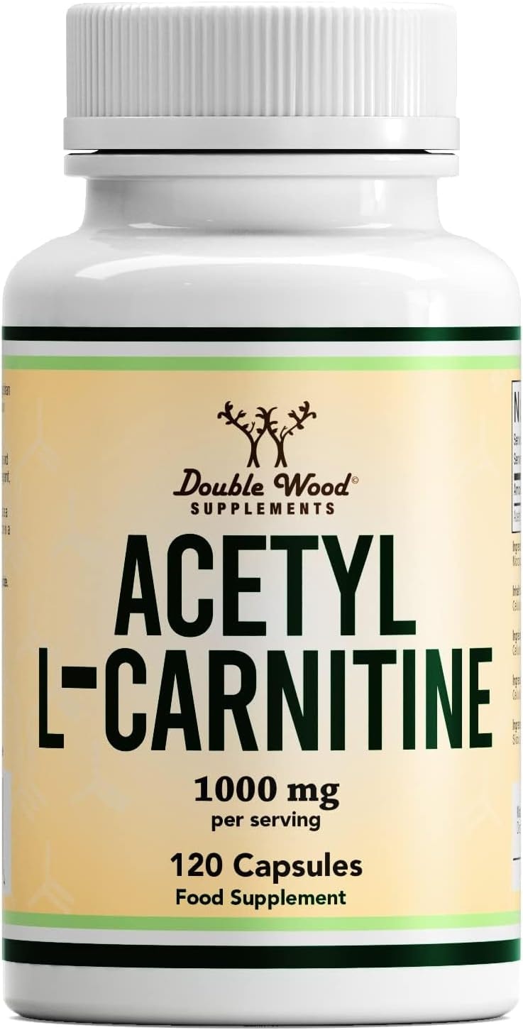 Produktbild von Bewertung Double Wood Supplements DW L Carnitin Kapseln 120 hochdosiertes Acetyl L Carnitin 1000mg L-Carnitin pro Portion Gentechnik- und Glutenfreies L-Carnitine Hergestellt in Großbritannien