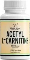 Produktbild von Bewertung Double Wood Supplements DW L Carnitin Kapseln 120 hochdosiertes Acetyl L Carnitin 1000mg L-Carnitin pro Portion Gentechnik- und Glutenfreies L-Carnitine Hergestellt in Großbritannien