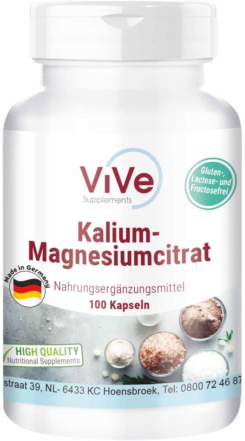 Produktbild von ViVe Supplements  - Kalium-Magnesiumcitrat - 100 vegane Kapseln - essentielle Mineralstoffe - gut bioverfügbar - sichere Dosierung - ViVe Supplements