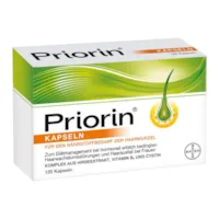 Produktbild von Bayer Vital Priorin Kapseln bei hormonell erblich bedingtem Haarausfall bei Frauen, 120 Kapseln