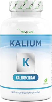 Vit4ever - Kalium - 240 Kapseln - Hochdosiert: 1143 mg je Kapsel, davon 400 mg elementares Kalium - 100% Kaliumcitrat - Laborgeprüft - Vegan