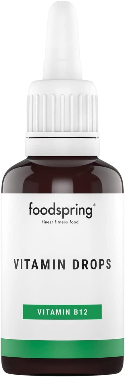 foodspring Vitamin Drops B12, 30 ml, Vitamin B12 zur Stärkung der Abwehrkräfte und Verringerung von Müdigkeit