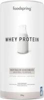 foodspring Whey Protein Pulver Neutral Mit 24g Eiweiß zum Muskelaufbau, perfekte Löslichkeit, aus Weidemilch, reich an BCAAs & EAAs - 750g
