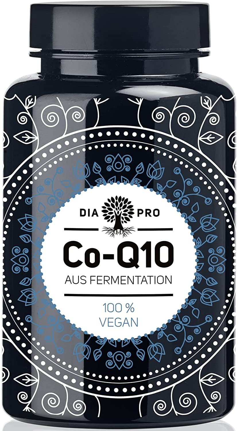 DiaPro® Vegane Coenzym Q10 Kapseln mit 200mg CoenzymQ10 pro Kapsel. Hochdosiert. 120 Kapseln als 4-Monats-Vorrat. 100% Vegan. Laborgeprüft. Made in Germany.