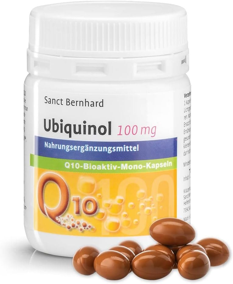 Produktbild von Bewertung Sanct Bernhard Ubiquinol 100mg Q10 Bioaktiv Mono-Kapseln Reines 100% natürliches durch Hefefermentation gewonnenes, chromatografisch gereinigtes Q10 (KANEKA Ubiquinol™) 75 Kapseln