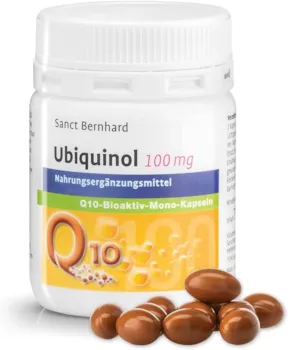Produktbild von Bewertung Sanct Bernhard Ubiquinol 100mg Q10 Bioaktiv Mono-Kapseln Reines 100% natürliches durch Hefefermentation gewonnenes, chromatografisch gereinigtes Q10 (KANEKA Ubiquinol™) 75 Kapseln