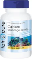 Produktbild von Fair & Pure  - Calcium Kapseln 340mg aus 1000mg Sango-Koralle - vegan - natürliches Calcium - ohne Magnesiumstearat - 90 Kapseln - Korallencalcium-Pulver