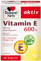 Doppelherz Vitamin E 600 N Weichkapseln – Arzneimittel pflanzlich und hochdosiert – Vitamin E zur Leistungssteigerung – 40 Kapseln