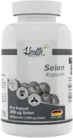 Produktbild von Zec+ Nutrition - Health+ Selen- 60 Kapseln mit 200 mcg, essentielles Spurenelement zur Erhaltung normaler Haare und Nägel, mit Natriumselenit & L-Selenomethionin, Made in Germany