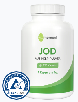Produktbild von Bewertung vitamoment Jod Kapseln pflanzliches Bio-Kelp zertifizierte Alge Schilddrüse