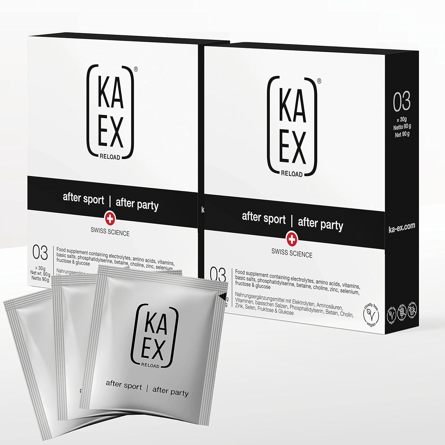 Produktbild von Bewertung KA EX wissenschaftliches Trinkpulver mit Aminosäuren Elektrolyten Vitamin C Zink Vitamin E und vielem mehr zur Einnahme in der Regenerationsphase vegan kalorienarm glutenfrei