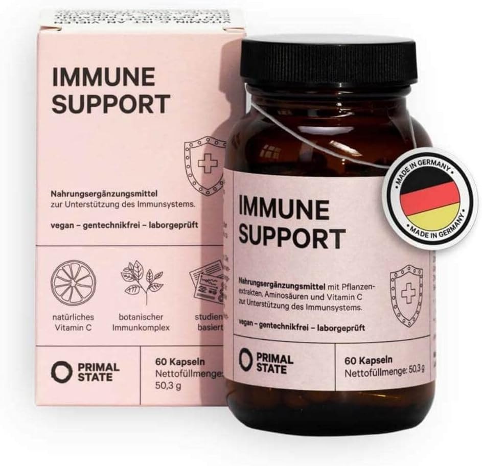 Produktbild von Bewertung Primal State natürlicher Immunsystem Komplex 60 Kapseln mit Vitamin C und Pflanzenextrakten Immun Boost hohe Bioverfügbarkeit