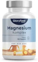 Produktbild von GloryFeel Magnesium Komplex 5 Premium Verbindungen Magnesium-Dicitrat, Oxid, Bisglycinat, Malat & Ascorbat - Bioaktive Magnesium-Quellen - Vegan, Laborgeprüft ohne Zusätze in Deutschland hergestellt