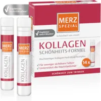 Produktbild von Merz Spezial Kollagen Trinkampullen Hochwertige Anti Aging Ampullen mit Kollagen-Komplex, Biotin, Niacin, Zink, Vitamin C & E – 14 x 25 ml