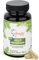 Produktbild von Vihado Natur Bio Kelp Knotentang – natürliche Jod-Quelle – nährstoffreiches Superfood zur Nahrungsergänzung – Jod trägt zu einer normalen Schilddrüsenfunktion und kognitiven Funktion bei – 60 Kapseln