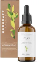 Produktbild von KURKRAFT Vitamin D3+K2 (50ml flüssig) K2VITAL® 99,7% All-Trans laborgeprüftes Vitamin D3 1000 I.E. je Tropfen Hochdosiert ohne unerwünschte Zusätze in Deutschland produziert