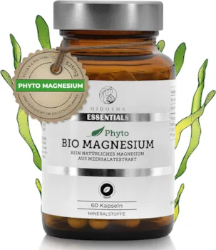 Produktbild von Bewertung QIDOSHA Bio Magnesium Kapseln hochdosiert, 525mg pflanzliches Magnesium bio je Tagesportion, 60 Kapseln im Glas, Magnesium aus Bio Meersalat Ulva lactuca, Meerlattich Magnesium, vegan, laborgeprueft