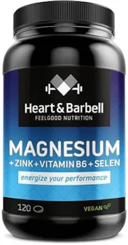 Heart & Barbell (ZMA Kapseln) Magnesium + Zink + Vitamin B6 + Selen (120 Kapseln)