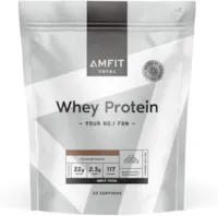 Produktbild von Bewertung Amfit Nutrition Molkeproteinpulver Molkenproteinkonzentrat und Molkenproteinisolat Schokolade