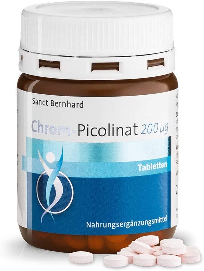 Sanct Bernhard Chrom-Picolinat-200 µg-Tabletten, vegan, Inhalt 250 Tabletten