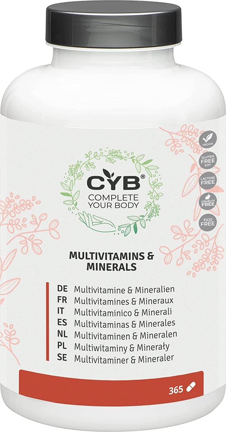 Produktbild von CYB Multivitamine und Mineralien – Mit Vitamin A, C, D und mehr – Vegetarisch – 1 x 365 Tabletten