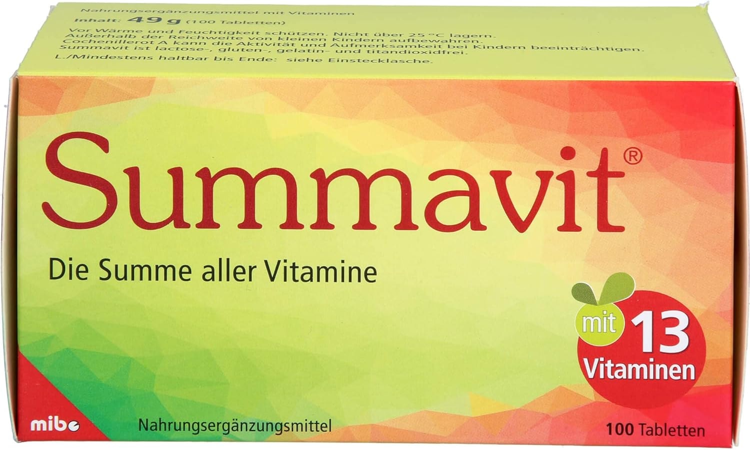 Produktbild von Bewertung Summavit Tabletten Multivitaminmischung mit allen 13 fettlöslichen und wasserlöslichen Vitaminen
