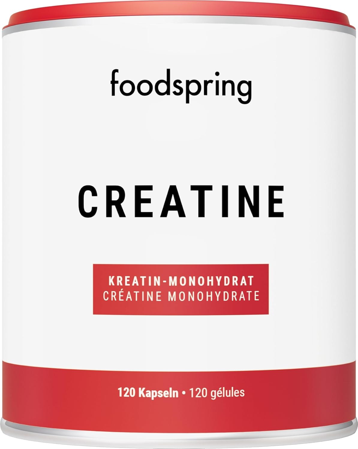 Produktbild von Bewertung foodspring Creatine Kapseln 120 Stk Reines Creatin Monohydrat perfekte Löslichkeit ohne Farbstoffe vegan