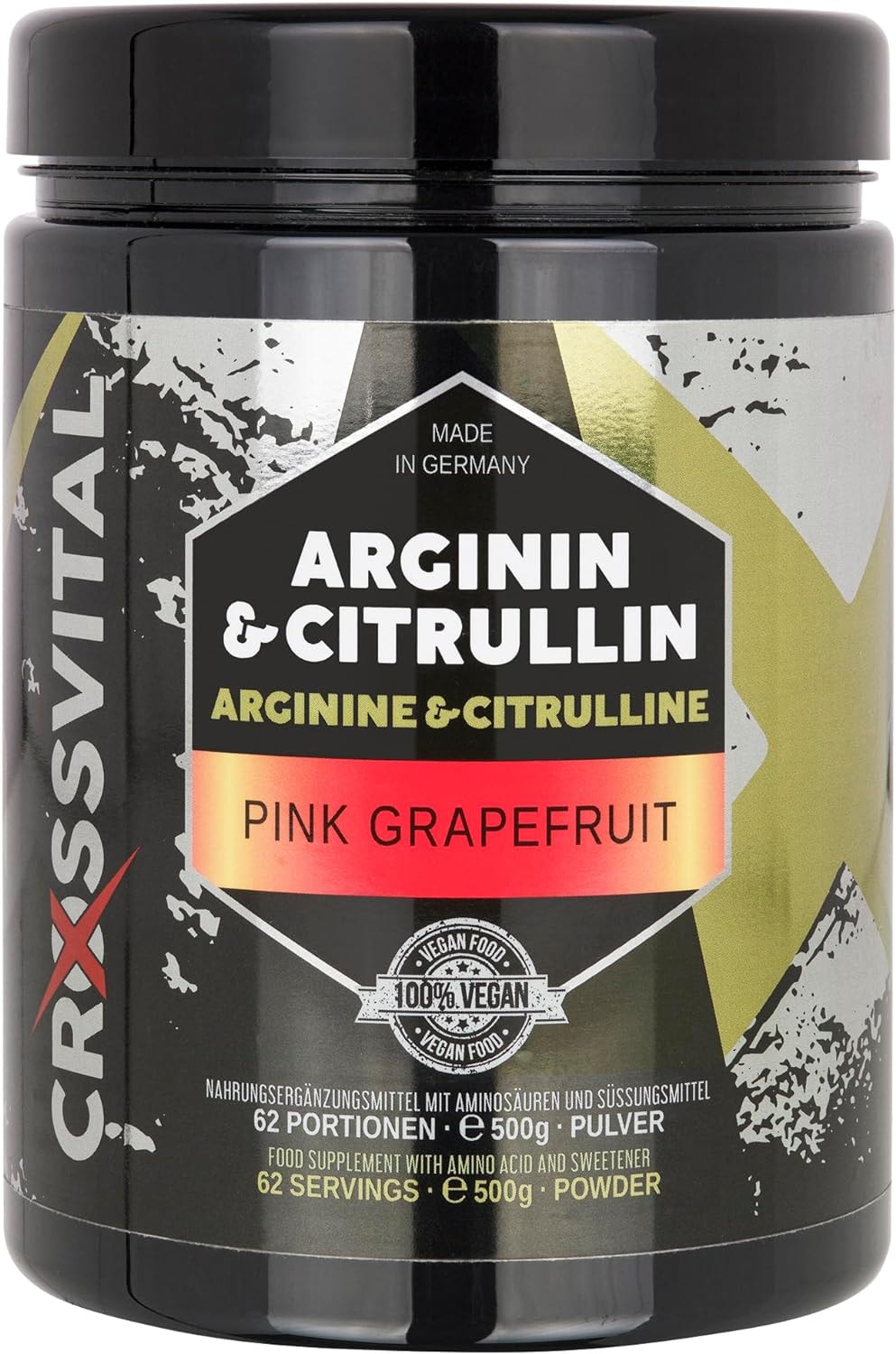 Produktbild von Bewertung CROSSVITAL L-ARGININ & L-CITRULLIN Pulver (Pink Grapefruit)