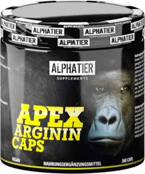 Produktbild von Bewertung Alphatier Supplements L-Arginin Base Kapseln hochdosiert vegan reines L-Arginine fermentiert 360 Caps ohne Magnesiumstearat Gelatine Pump Effekt Premiumqualität