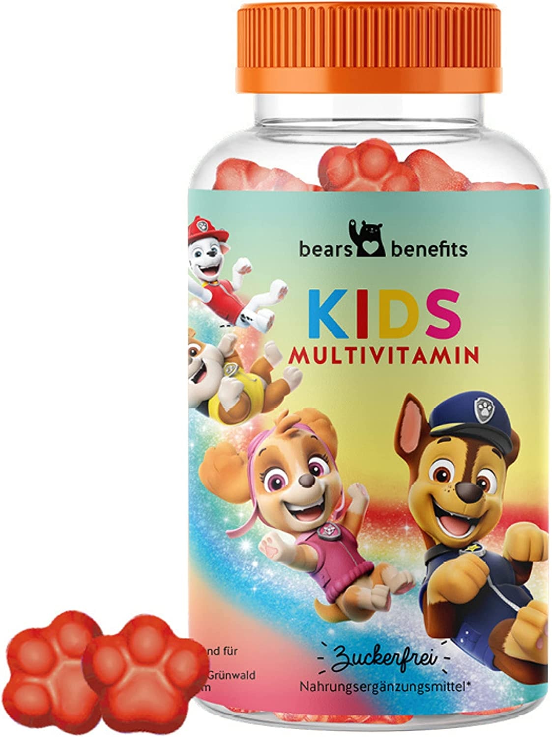 Produktbild von Bears with Benefits - PAW Patrol Kinder Multivitamin Gummibärchen ab 4 Jahren - Monatsvorrat - zuckerfrei - Immunsystem Gummies