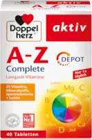 Produktbild von Doppelherz A-Z Complete DEPOT Langzeit-Vitamine – 23 Vitamine, Mineralstoffe & Spurenelementen plus Lutein – 40 Retard-Tabletten