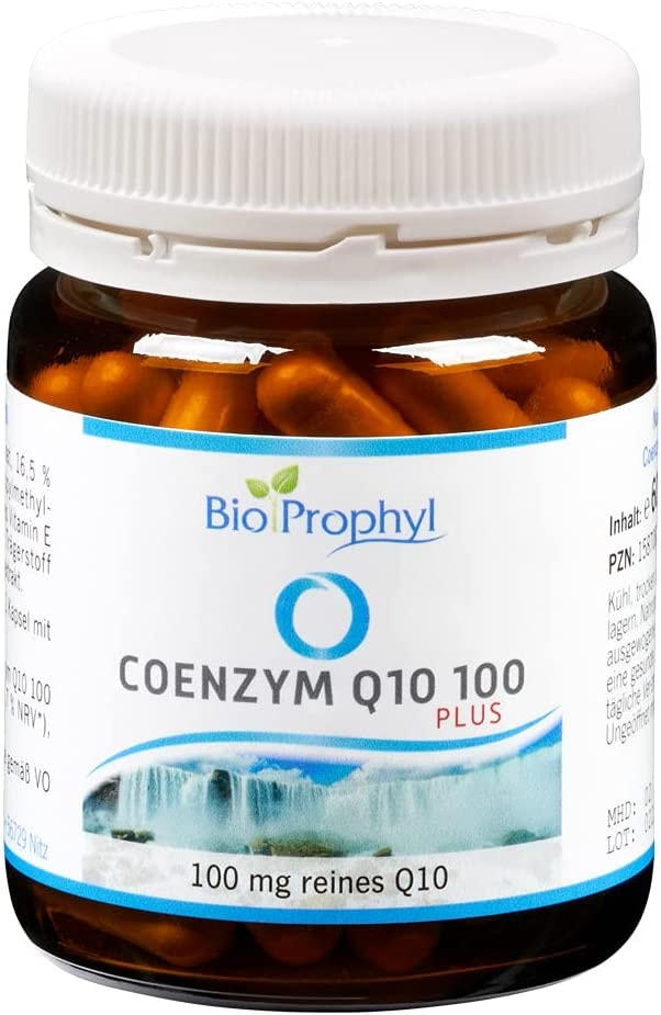 Produktbild von BioProphyl Coenzym Q10 100 plus 100 mg reines Q10 aus fermentativer Herstellung mit Vitamin E 60 vegetarische Kapseln für 2 Monate
