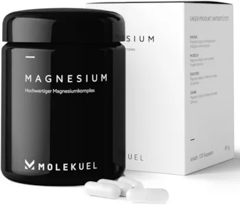 Produktbild von MOLEKUEL - Premium Magnesium 400mg Active plus Komplex von MOLEKUEL - Kapseln, hochdosiert, vegan - mit Magnesium Malat, Magnesiumcitrat, Magnesiumoxid, Magnesium Bisglycinat - Magnesium hochdosiert Kapseln