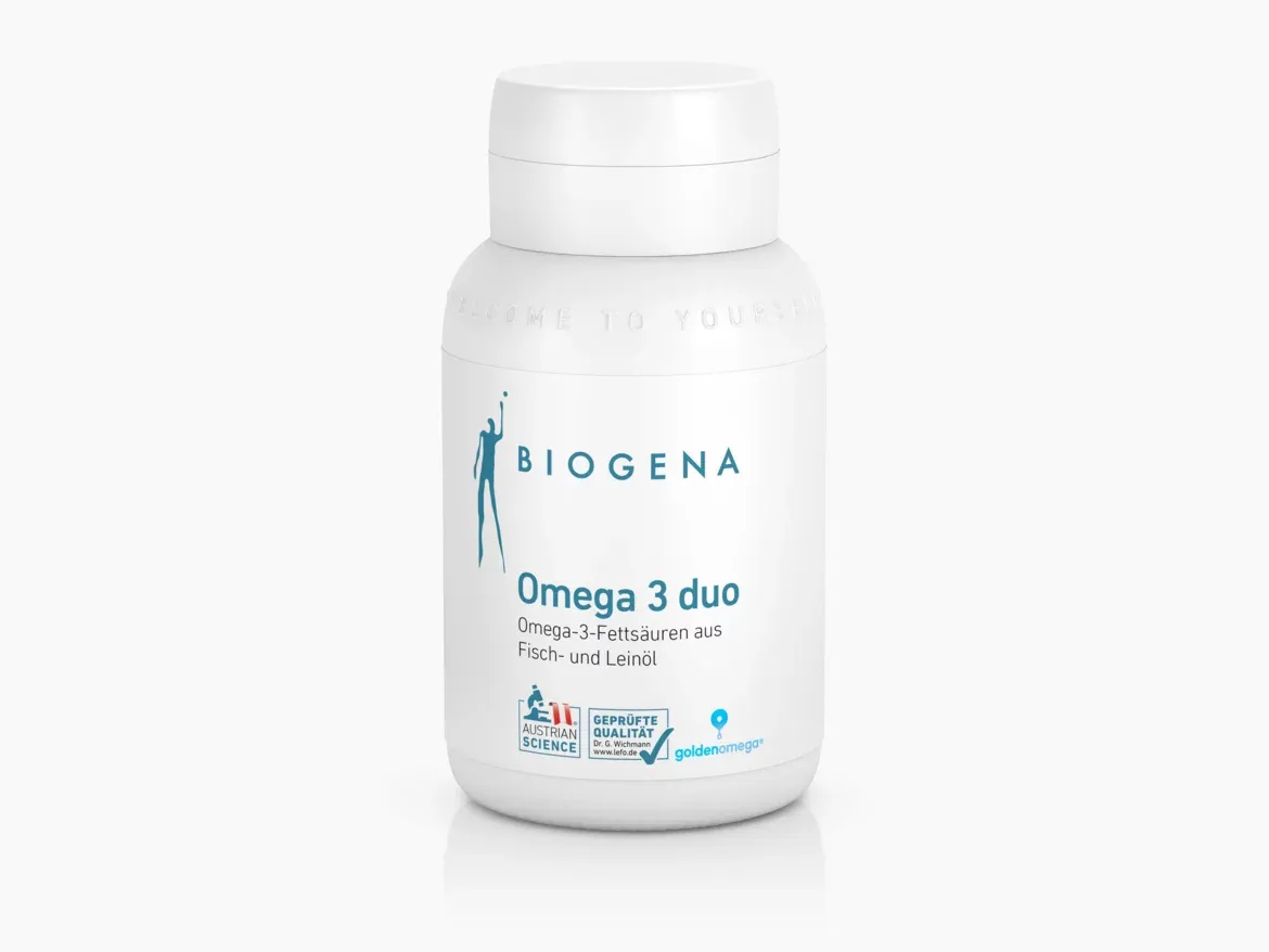 Produktbild von Bewertung BIOGENA Omega 3 duo aus Qualitätsfischöl und nativem Leinöl