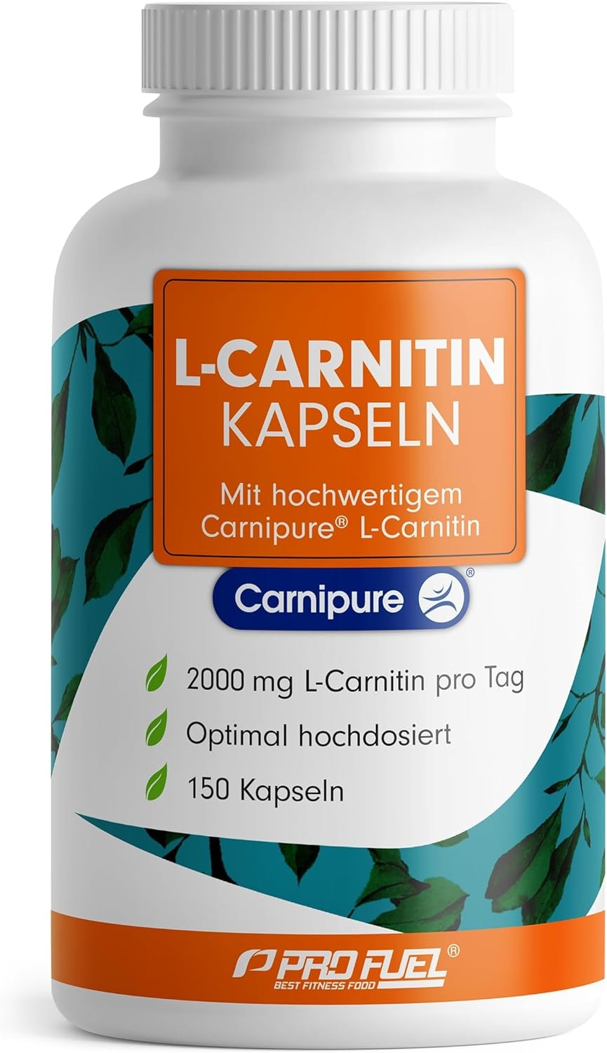 Produktbild von Bewertung L-Carnitin hochdosiert 2250 mg ProFuel Carnipure L-Carnitin Kapseln mit L-Carnitin-Tartrat Premium-Rohstoff Carnipure von Lonza ohne unerwünschte Zusätze laborgeprüft mit Zertifikat vegan
