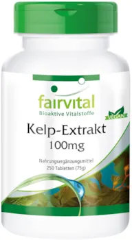 fairvital - Kelp Tabletten - 150mcg natürliches Jod aus Braunalgen Extrakt - HOCHDOSIERT - 250 Tabletten - Vegan