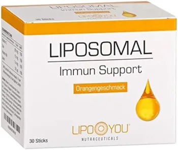 LIPO YOU LIPOSOMAL Immun Support, Flüssig-Sticks mit Vitamin C, Zink, Selen und Vitamin B6, für ein funktionierendes Immunsystem, bei Müdigkeit und Erschöpfung, mit Orangen-Geschmack
