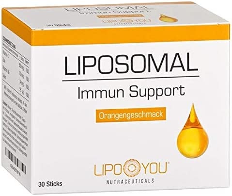 Produktbild von LIPO YOU LIPOSOMAL Immun Support, Flüssig-Sticks mit Vitamin C, Zink, Selen und Vitamin B6, für ein funktionierendes Immunsystem, bei Müdigkeit und Erschöpfung, mit Orangen-Geschmack