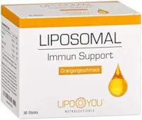 Produktbild von LIPO YOU LIPOSOMAL Immun Support, Flüssig-Sticks mit Vitamin C, Zink, Selen und Vitamin B6, für ein funktionierendes Immunsystem, bei Müdigkeit und Erschöpfung, mit Orangen-Geschmack