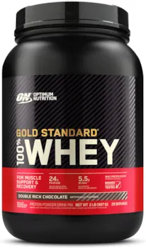 Optimum Nutrition Gold Standard Whey Protein 100% Molkenproteinpulver für Muskelaufbau und Muskelregeneration mit natürlich vorkommendem Glutamin und BCAA-Aminosäuren, Double Rich Chocolate, 29 Portionen, 899 g