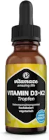 Produktbild von Bewertung Vitamaze amazing life Vitamin D3 K2 Tropfen hochdosiert 50ml 1000 IE Vitamin D3 K2 flüssig, mehr als 99,7% All-Trans K2 MK-7 laborgeprüft und ohne unnötige Zusatzstoffe Made in Germany