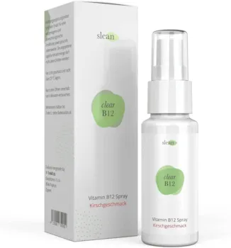 Produktbild von Bewertung slean clear B12 Spray hautfreundliches Vitamin B12 Spray mit 5µg Methylcobalamin pro Sprühstoß leckerem Kirschgeschmack B12 Spray vegan für Personen mit Hautproblemen - 125 Sprühstöße