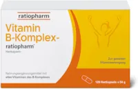 Produktbild von Ratiopharm Vitamin B-Komplex-ratiopharm Hartkapseln: Kombipräparat zur gezielten Vitaminversorgung bei Mehrbedarf an B-Vitaminen, 120 Kapseln